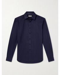 Canali - Herringbone Cotton And Lyocell-Blend Shirt - Lyst