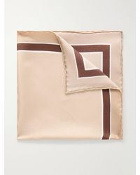 ZEGNA - Printed Silk-Twill Pocket Square - Lyst