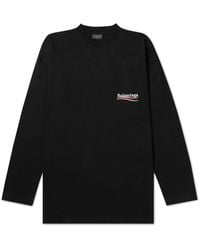 Balenciaga I Love Techno Embroidered Cotton T-shirt in Black Balenciaga I Love Techno Embroidered Cotton T-shirt in Black