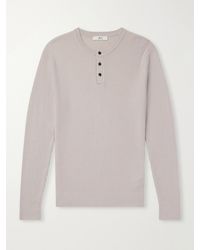 MR P. - Ribbed Wool And Cashmere Henley Sweater - Lyst