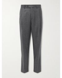 Caruso - Slim-Fit Pleated Wool Trousers - Lyst