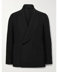 De Petrillo - Cantone Shawl-Collar Double-Breasted Linen Tuxedo Jacket - Lyst