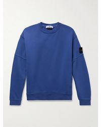 Stone Island - Logo-Appliquéd Garment-Dyed Organic Cotton-Jersey Sweatshirt - Lyst