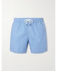 Fedeli - Madeira Straight-leg Mid-length Printed Swim Shorts - Lyst