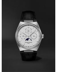 Frederique Constant - Highlife Automatic Perpetual Calendar Moon-phase 41mm Stainless Steel And Leather Watch - Lyst