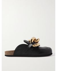 JW Anderson - Chain-embellished Leather Backless Loafers - Lyst