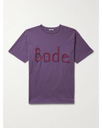 Bode - Ric Rac-trimmed Cotton-jersey T-shirt - Lyst