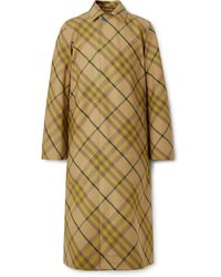 Burberry - Checked Wool-twill Car Coat - Lyst