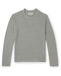 Officine Generale - Striped Stretch-linen Jersey T-shirt - Lyst