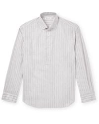 Loro Piana - Raffaele Striped Cotton And Linen-blend Half-placket Shirt - Lyst