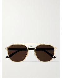 Cartier - Aviator-Style-And-Tone And Tortoiseshell Acetate Sunglasses - Lyst