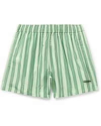 Zegna - Straight-leg Mid-length Logo-embroidered Striped Shell Swim Shorts - Lyst