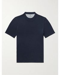 Brunello Cucinelli - T-shirt in misto seta e cotone - Lyst