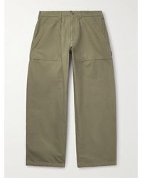 Neighborhood - Baker Wide-Leg Cotton And Linen-Blend Trousers - Lyst