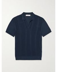 Orlebar Brown - Horton Slim-fit Ribbed Mulberry Silk And Organic Cotton-blend Polo Shirt - Lyst