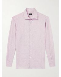 ZEGNA - Striped Linen Shirt - Lyst