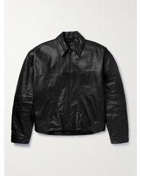 Balenciaga - Cocoon Kick Oversized Logo-Debossed Leather Jacket - Lyst