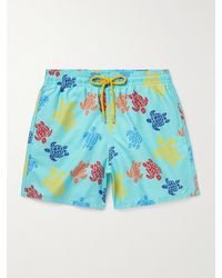Vilebrequin - Moorea gerade geschnittene mittellange Badeshorts aus ECONYL® mit Print - Lyst