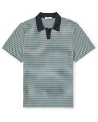 MR P. - Johny Striped Pointelle-knit Organic Cotton Polo Shirt - Lyst