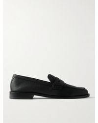 Manolo Blahnik - Perry Pennyloafers aus vollnarbigem Leder - Lyst