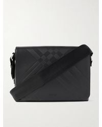 Burberry - Embossed Leather Messenger Bag - Lyst