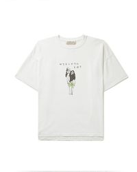 Remi Relief Distressed Printed Cotton-jersey T-shirt - White