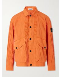Stone Island - Logo-Appliquéd Padded Garment-Dyed Crinkled Warp Rib Nylon-Tc Jacket - Lyst