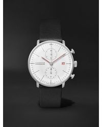 Junghans - Max Bill Chronoscope Automatic 40mm Stainless Steel And Leather Watch - Lyst