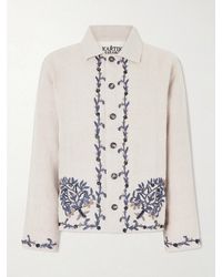 Kartik Research - Bead-Embellished Embroidered Linen Jacket - Lyst
