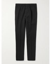 Brunello Cucinelli - Straight-Leg Pleated Cotton-Twill Trousers - Lyst
