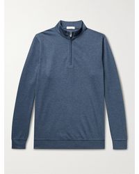 Peter Millar Crown Stretch Cotton And Modal-blend Half-zip Sweatshirt - Blue