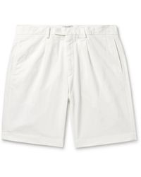 Boglioli - Straight-leg Pleated Cotton-blend Twill Bermuda Shorts - Lyst