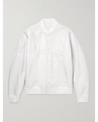 Givenchy - Logo-Embossed Leather Varsity Jacket - Lyst