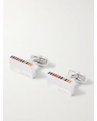 Paul Smith - Silberfarbene Manschettenknöpfe mit Emaille - Lyst