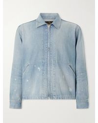Fullcount - Distressed Denim Zip-up Jacket - Lyst