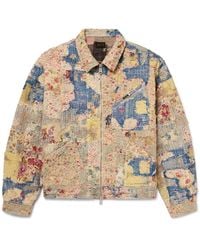 Kapital - Boro Distressed Patchwork Cotton And Linen-Blend Zip-Up Jacket - Lyst