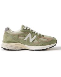 New Balance - 990v4 Leather-trimmed Suede And Mesh Sneakers - Lyst
