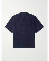 Barena - Bagolo Camp-collar Pinstriped Crinkled Cotton-poplin Shirt - Lyst