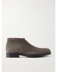 Tod's - Logo Debossed Suede Lace-Up Boots - Lyst