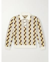 Bode - Lasso Jacquard-Knit Cotton, Alpaca And Merino Wool-Blend Polo Sweater - Lyst