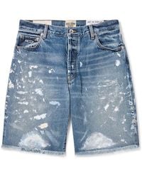 GALLERY DEPT. - Ventura Straight-Leg Distressed Paint-Splattered Denim Shorts - Lyst