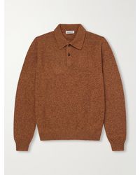 Jil Sander - Mélange Wool And Cashmere-blend Polo Shirt - Lyst