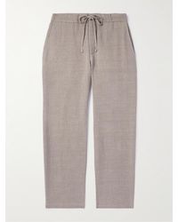 De Bonne Facture - Straight-leg Linen And Wool-blend Drawstring Trousers - Lyst