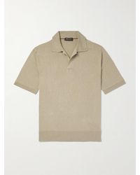 Loro Piana - Silk And Linen-blend Polo-shirt - Lyst