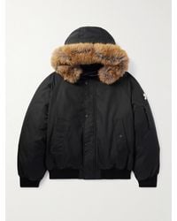 Burberry - Faux Fur-Trimmed Shell Down Hooded Bomber Jacket - Lyst