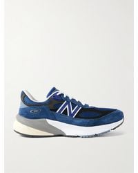 New Balance - 990V6 Leather-Trimmed Suede And Mesh Sneakers - Lyst