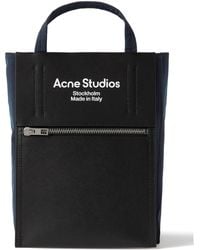 Acne Studios - Baker Out Small Logo-print Leather And Nylon Tote Bag - Lyst