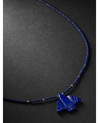 Jacquie Aiche - Thunderbird Gold Lapis Beaded Necklace - Lyst