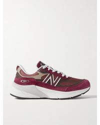New Balance - 990v6 Leather-trimmed Suede And Mesh Sneakers - Lyst