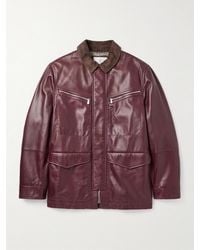 Brunello Cucinelli - Padded Nubuck-trimmed Leather Field Jacket - Lyst